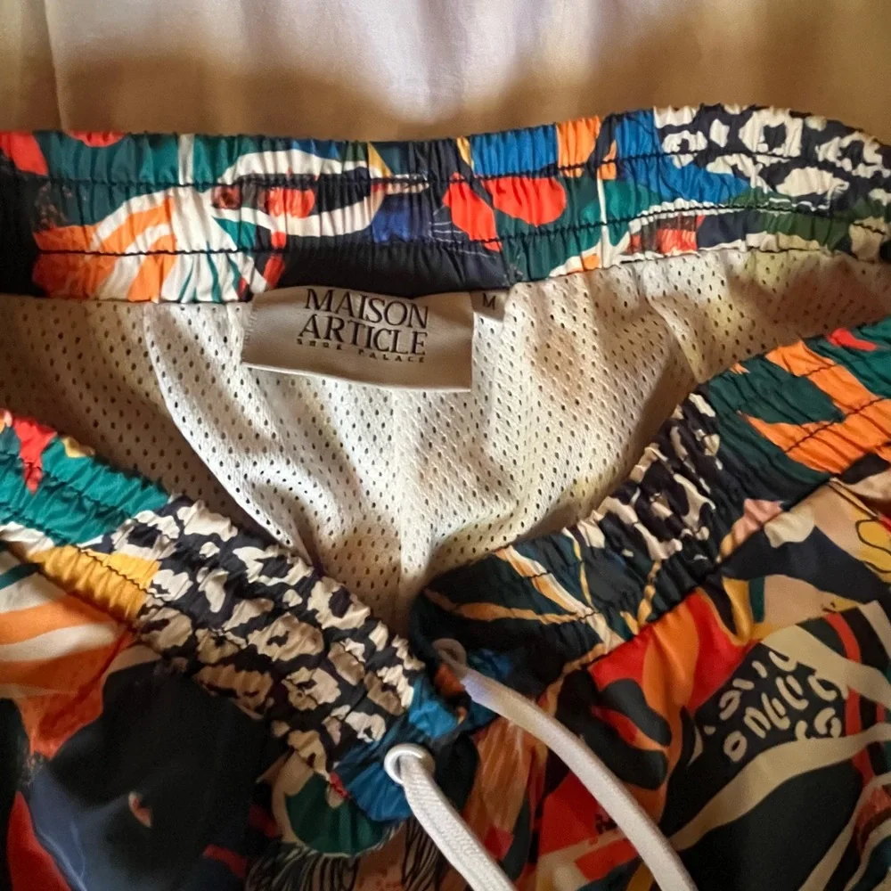 Men's Athletic Swim Shorts in Tropical Multi-Color
